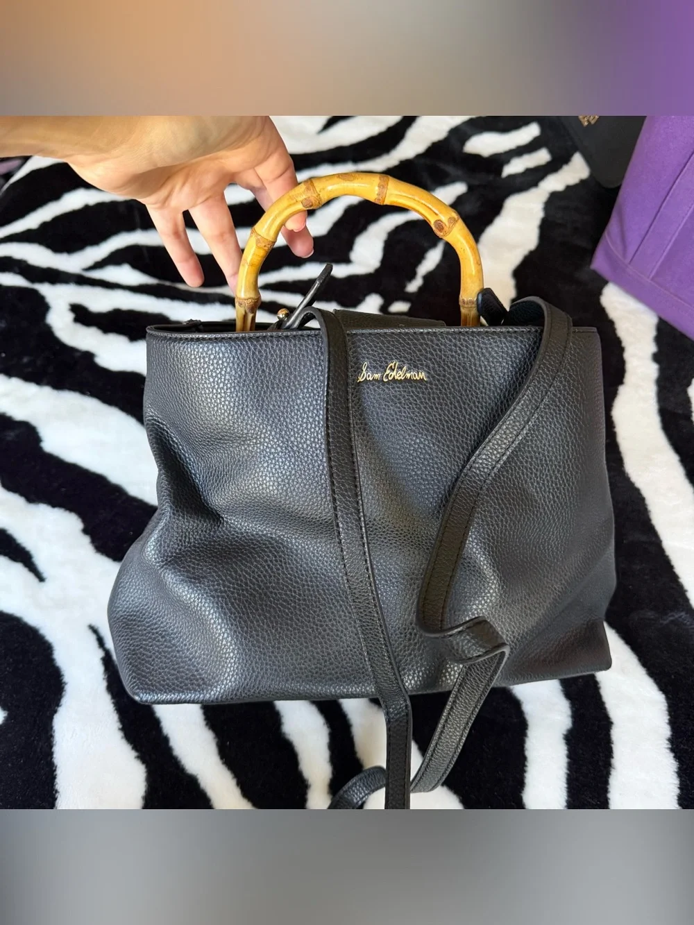 Sam Edelman lois Handbag W Bamboo Handle